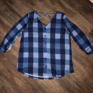 Navy plaid shirt